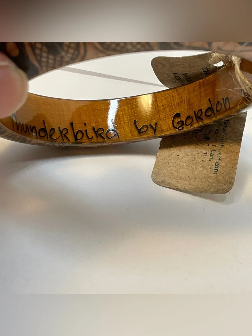 Haida Thunderbird Wood Bangle Bracelet by Gordon White Native Accents Signed NEW
